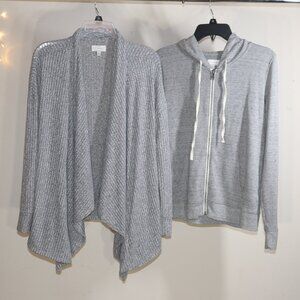 Lucky Brand Grey Cardigan Sweater Hoodie Lot Size Medium